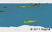 Satellite Panoramic Map of Virgin Islands, darken, land only
