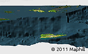 Satellite Panoramic Map of Virgin Islands, darken