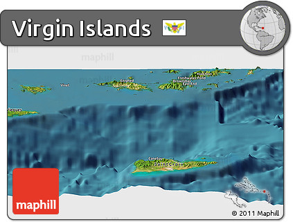 Satellite Panoramic Map of Virgin Islands