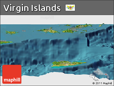 Satellite Panoramic Map of Virgin Islands