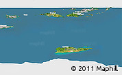Satellite Panoramic Map of Virgin Islands, lighten, desaturated, land only