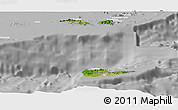 Satellite Panoramic Map of Virgin Islands, lighten, desaturated
