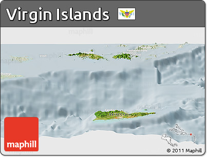 Satellite Panoramic Map of Virgin Islands, lighten