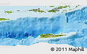 Satellite Panoramic Map of Virgin Islands, physical outside