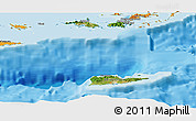 Satellite Panoramic Map of Virgin Islands, political outside