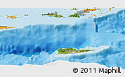 Satellite Panoramic Map of Virgin Islands, political shades outside