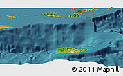 Satellite Panoramic Map of Virgin Islands, political shades outside, satellite sea