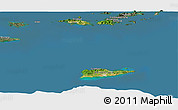 Satellite Panoramic Map of Virgin Islands, semi-desaturated, land only
