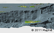 Satellite Panoramic Map of Virgin Islands, semi-desaturated