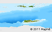 Satellite Panoramic Map of Virgin Islands, single color outside, bathymetry sea