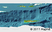 Satellite Panoramic Map of Virgin Islands, single color outside