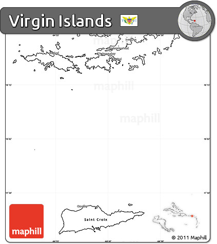 Blank Simple Map of Virgin Islands
