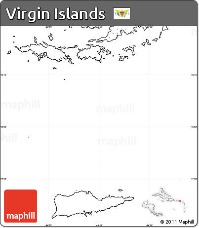 Blank Simple Map of Virgin Islands, no labels