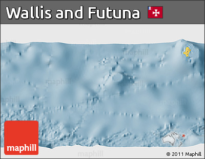Savanna Style 3D Map of Wallis and Futuna, single color outside