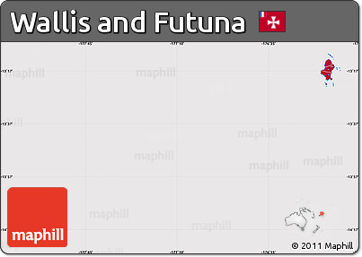 Flag Map of Wallis and Futuna, flag rotated