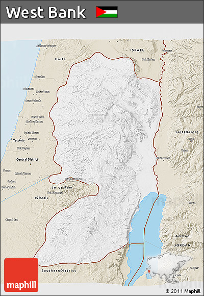 Classic Style 3D Map of West Bank