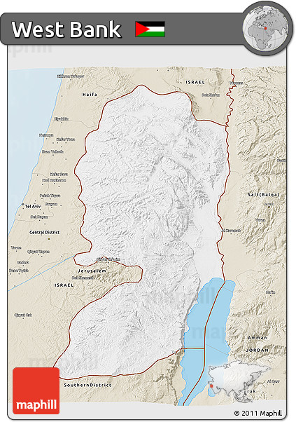 Classic Style 3D Map of West Bank