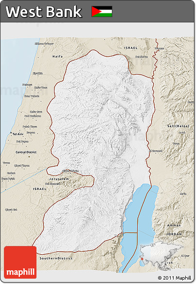 Classic Style 3D Map of West Bank