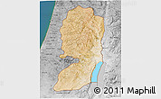 Satellite 3D Map of West Bank, desaturated, land only
