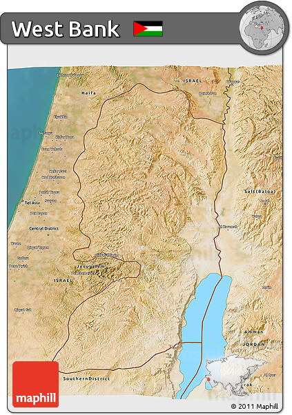 Satellite 3D Map of West Bank