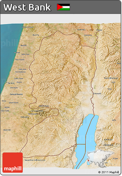 Satellite 3D Map of West Bank