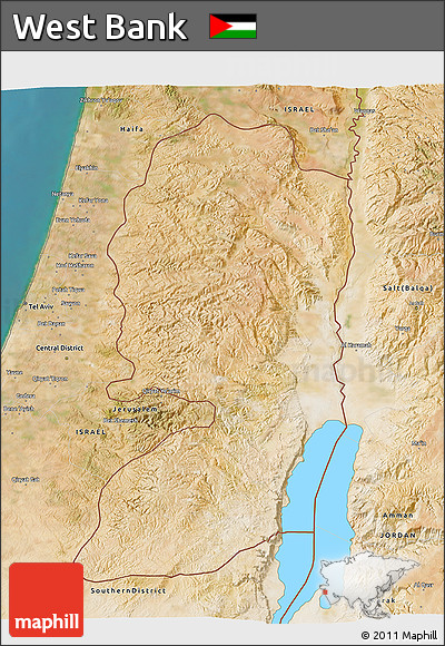 Satellite 3D Map of West Bank