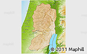 Satellite 3D Map of West Bank, physical outside