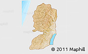 Satellite 3D Map of West Bank, single color outside, bathymetry sea