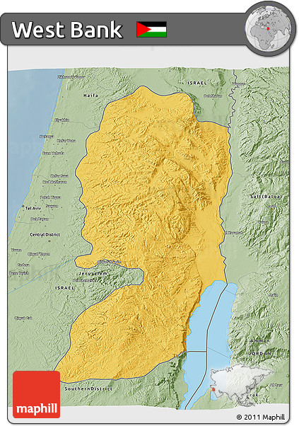 Savanna Style 3D Map of West Bank