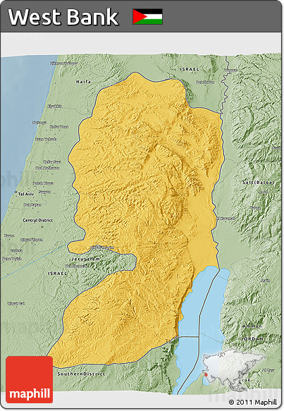 Savanna Style 3D Map of West Bank