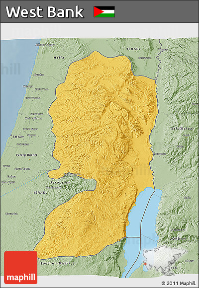 Savanna Style 3D Map of West Bank