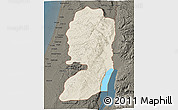 Shaded Relief 3D Map of West Bank, darken