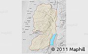 Shaded Relief 3D Map of West Bank, desaturated