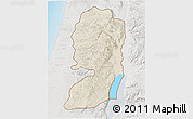 Shaded Relief 3D Map of West Bank, lighten, semi-desaturated, land only