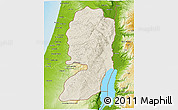 Shaded Relief 3D Map of West Bank, physical outside