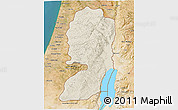 Shaded Relief 3D Map of West Bank, satellite outside