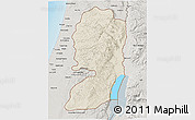 Shaded Relief 3D Map of West Bank, semi-desaturated, land only