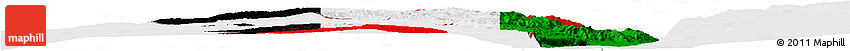 Flag Horizon Map of West Bank, flag rotated