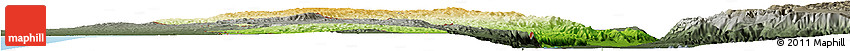 Physical Horizon Map of West Bank, darken, semi-desaturated, land only