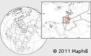 Shaded Relief Location Map of West Bank, blank outside