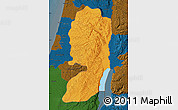 Political Map of West Bank, darken