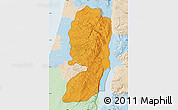 Political Map of West Bank, lighten