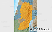 Political Map of West Bank, semi-desaturated, land only