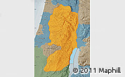 Political Map of West Bank, semi-desaturated