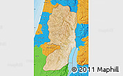 Satellite Map of West Bank, political outside