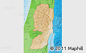 Satellite Map of West Bank, political shades outside