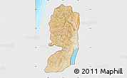 Satellite Map of West Bank, single color outside, bathymetry sea