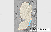 Shaded Relief Map of West Bank, darken, desaturated