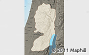 Shaded Relief Map of West Bank, darken, land only