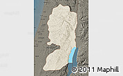 Shaded Relief Map of West Bank, darken